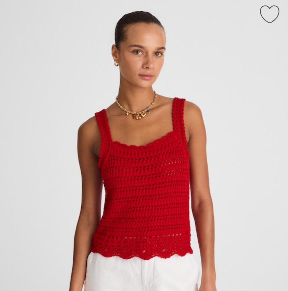 NWT Madewell Crochet-Stitch Cotton Sweater Tank